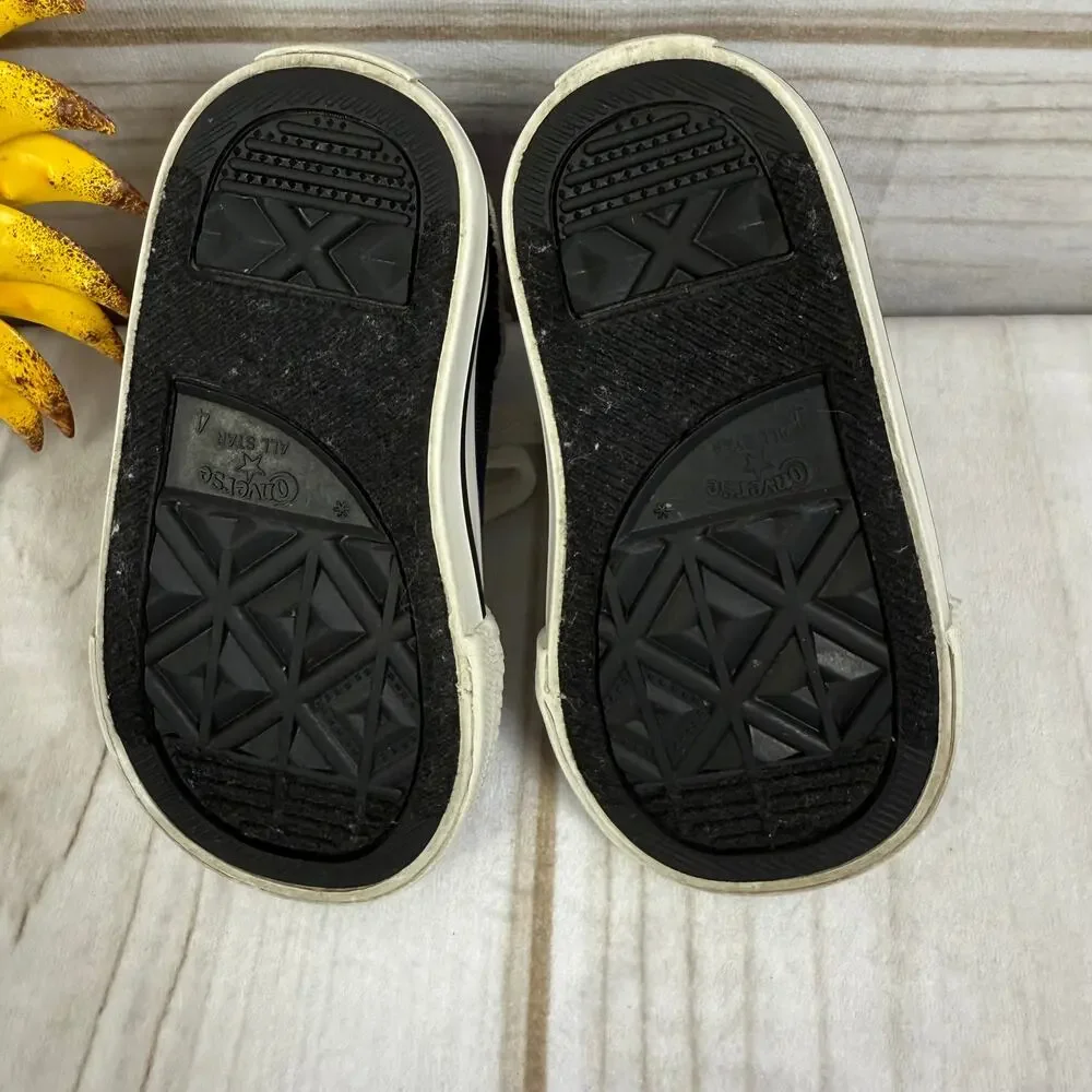 Converse All Star Chuck Taylor Toddler Baby High Top Sneakers Black Purple 4C